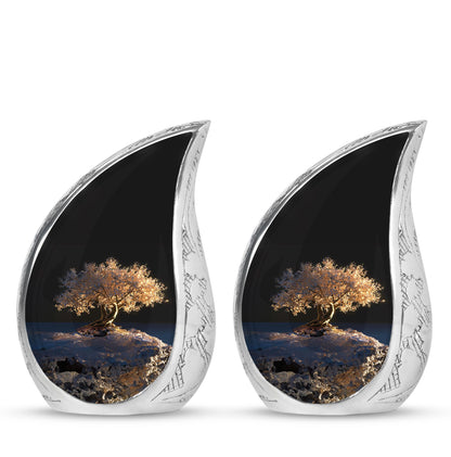 Personalized Tree of Life Cremation Urn for Human Ashes - 10-inch, 200 cu in - Yatskia