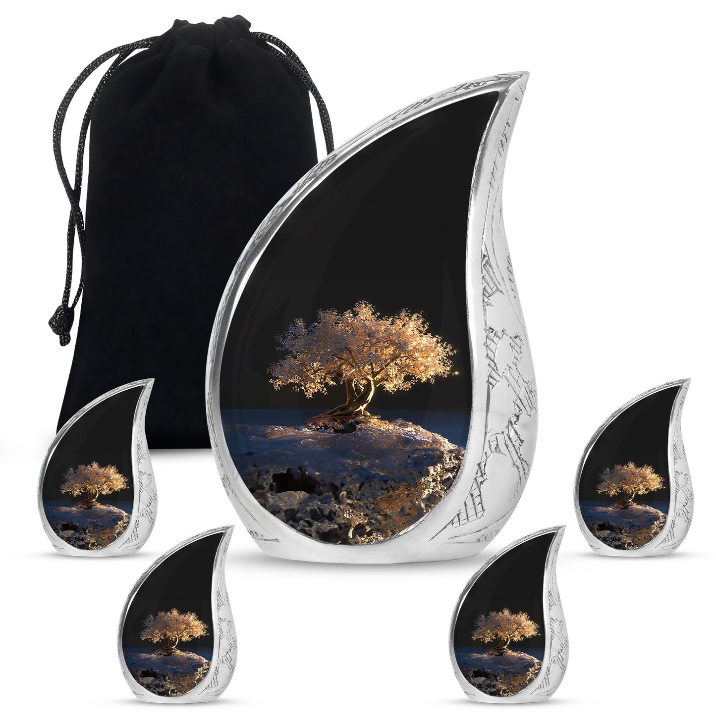 Personalized Tree of Life Cremation Urn for Human Ashes - 10-inch, 200 cu in - Yatskia