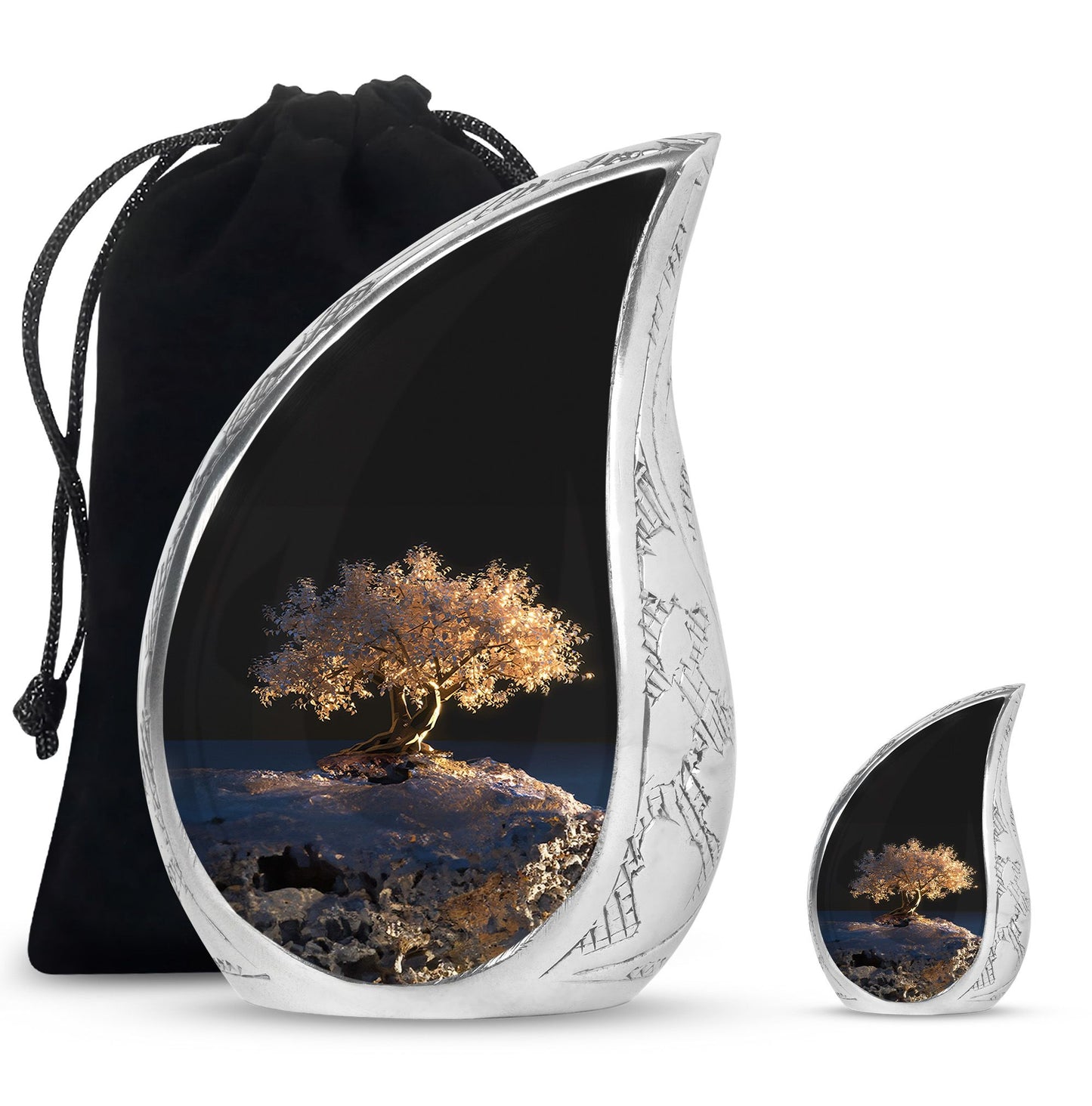 Personalized Tree of Life Cremation Urn for Human Ashes - 10-inch, 200 cu in - Yatskia