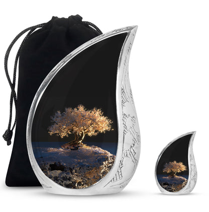 Personalized Tree of Life Cremation Urn for Human Ashes - 10-inch, 200 cu in - Yatskia