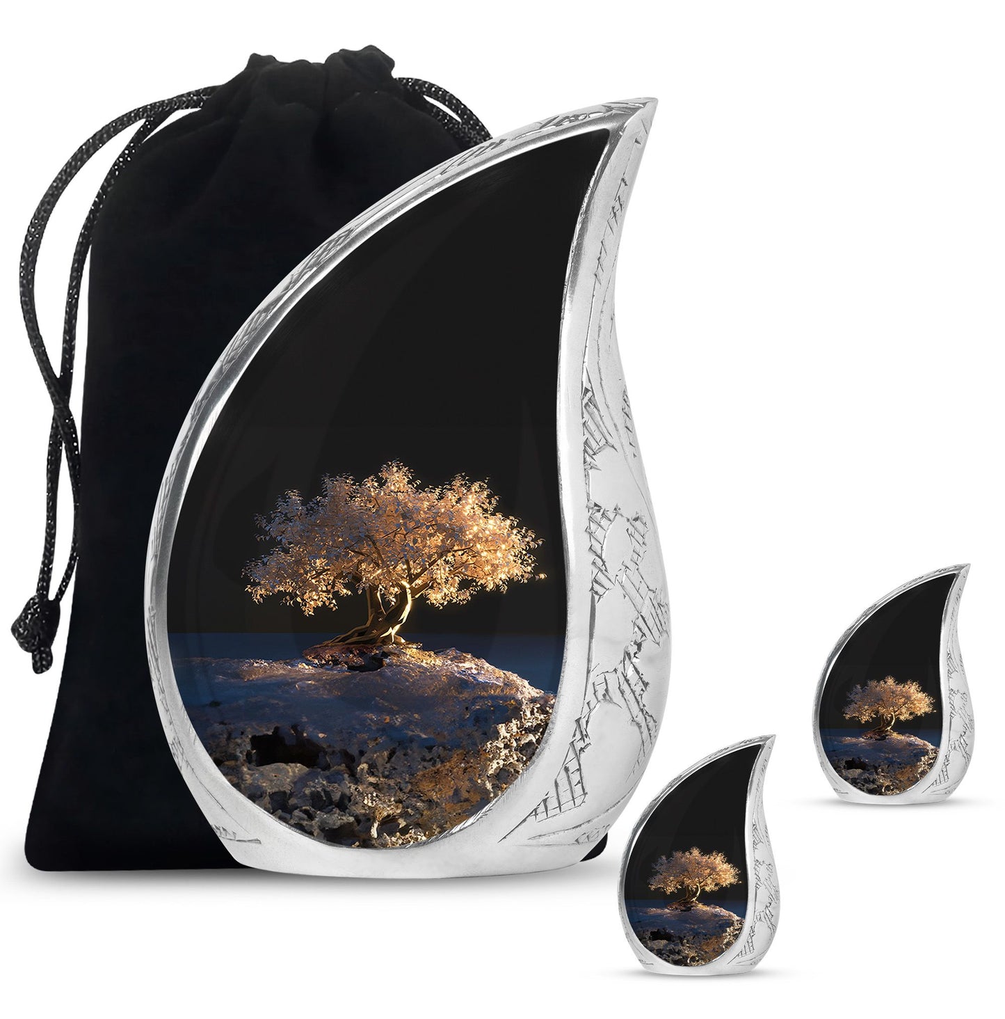 Personalized Tree of Life Cremation Urn for Human Ashes - 10-inch, 200 cu in - Yatskia