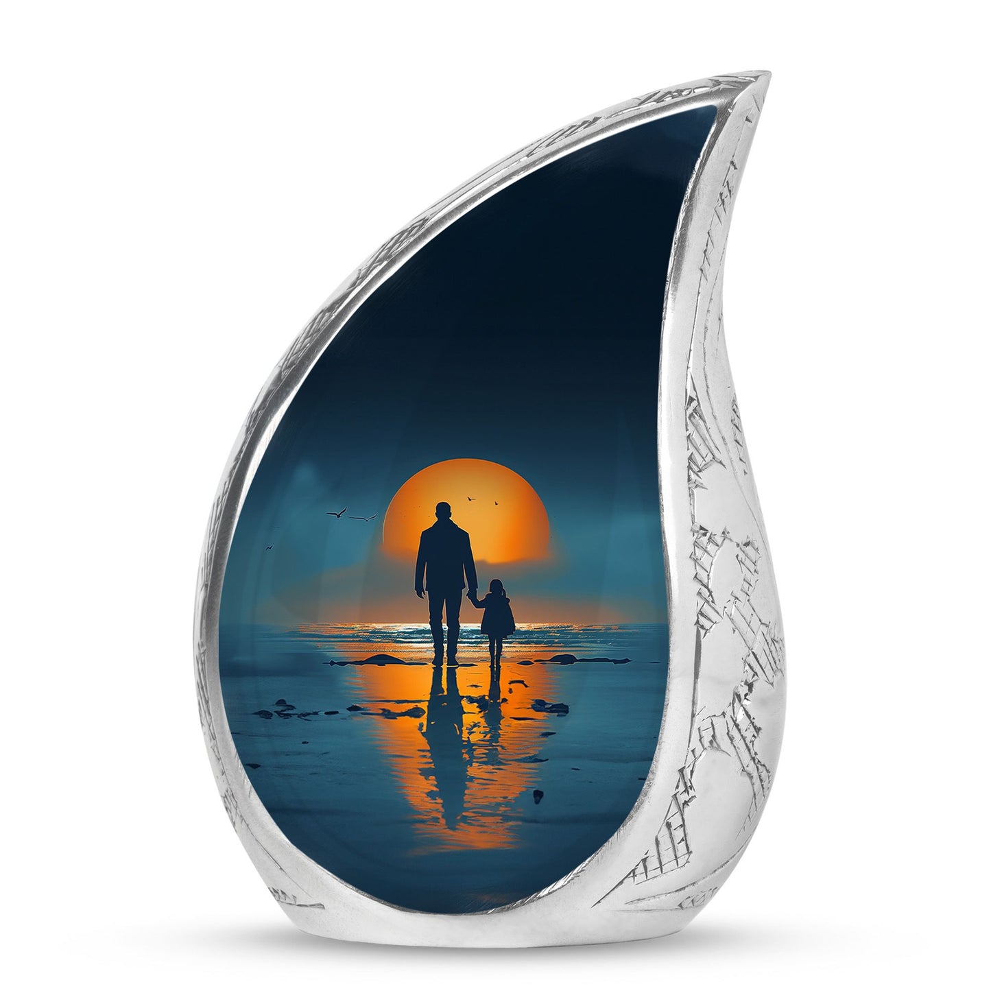 Personalized Father Keepsake Urn for Human Ashes - 10-inch, 200 cu in - Yatskia