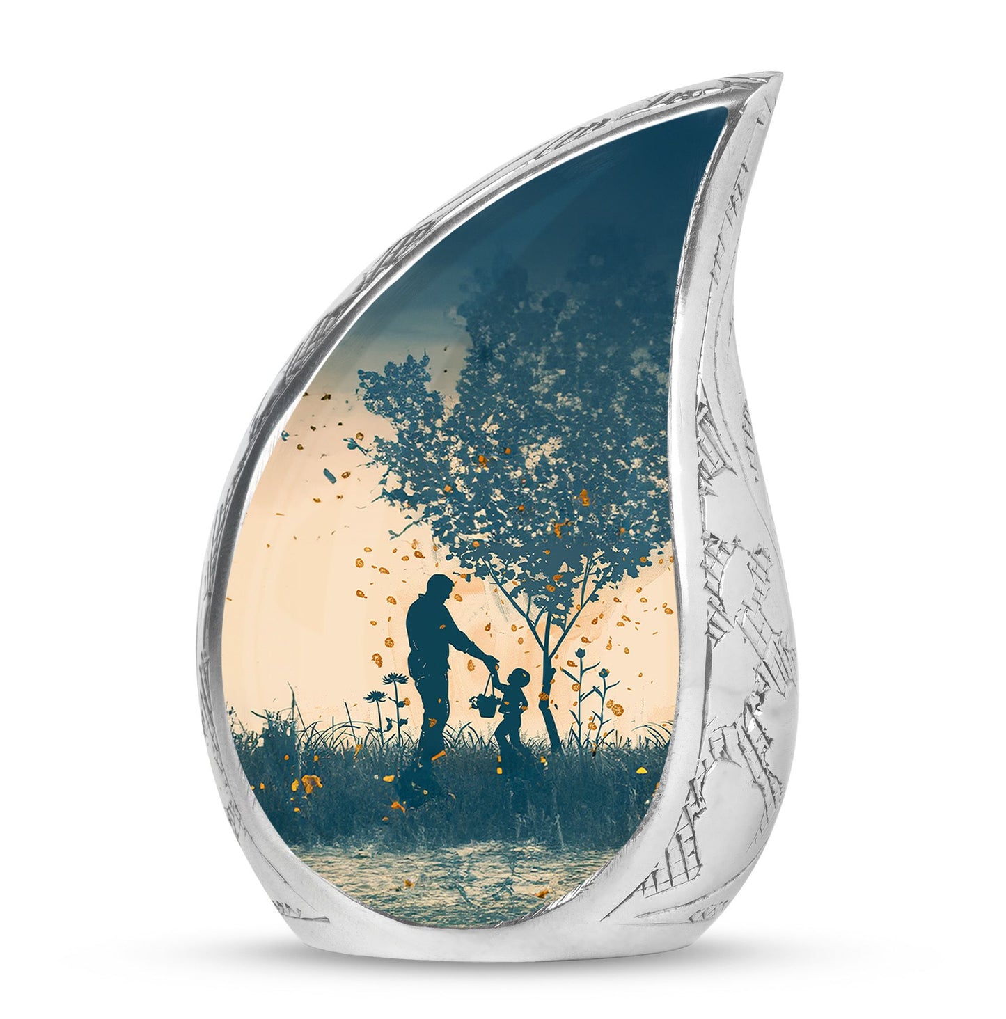 Personalized Father Keepsake Urn for Human Ashes - 10-inch, 200 cu in - Yatskia
