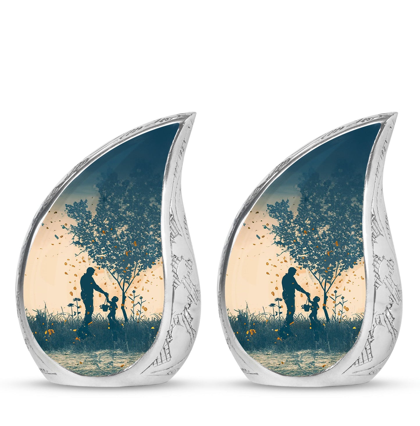 Personalized Father Keepsake Urn for Human Ashes - 10-inch, 200 cu in - Yatskia