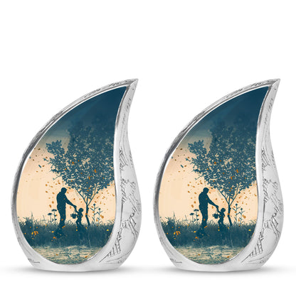 Personalized Father Keepsake Urn for Human Ashes - 10-inch, 200 cu in - Yatskia