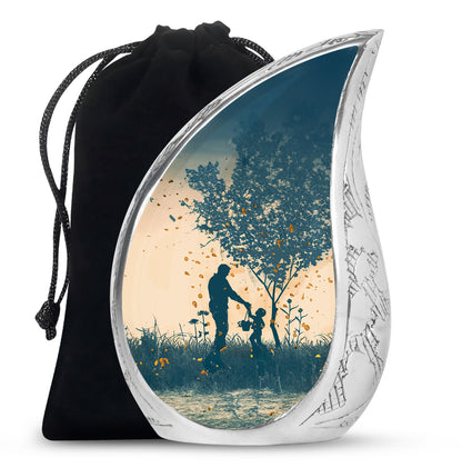Personalized Father Keepsake Urn for Human Ashes - 10-inch, 200 cu in - Yatskia