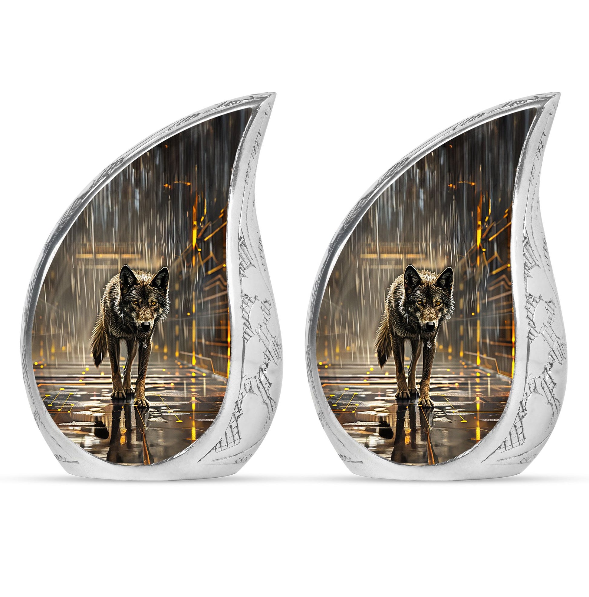 Wolf Urn For Ashes Adult Male Small Funeral, Ashes Memorial Urn