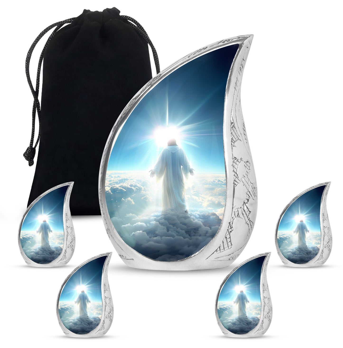 Personalized Religious Cremation Urn for Human Ashes - 10-inch, 200 cu in - Yatskia