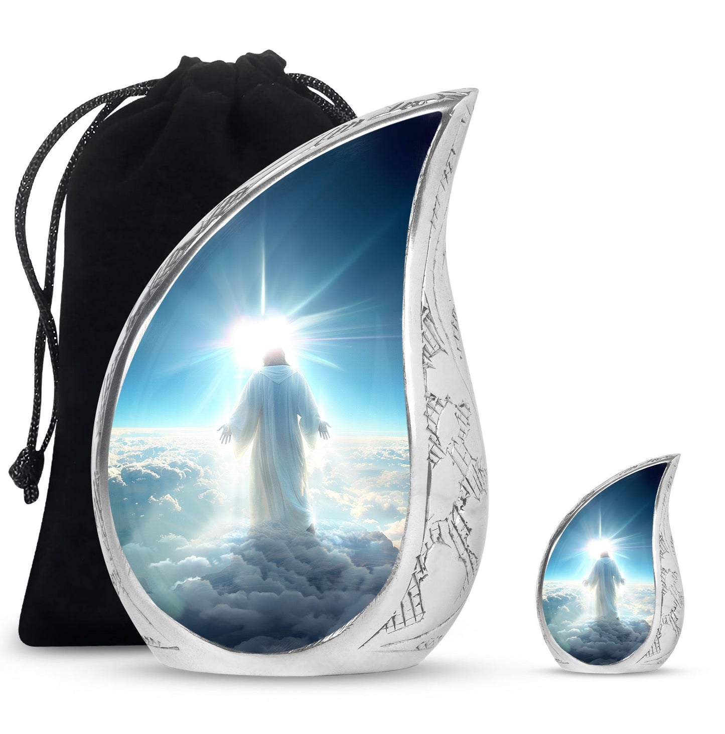 Personalized Religious Cremation Urn for Human Ashes - 10-inch, 200 cu in - Yatskia