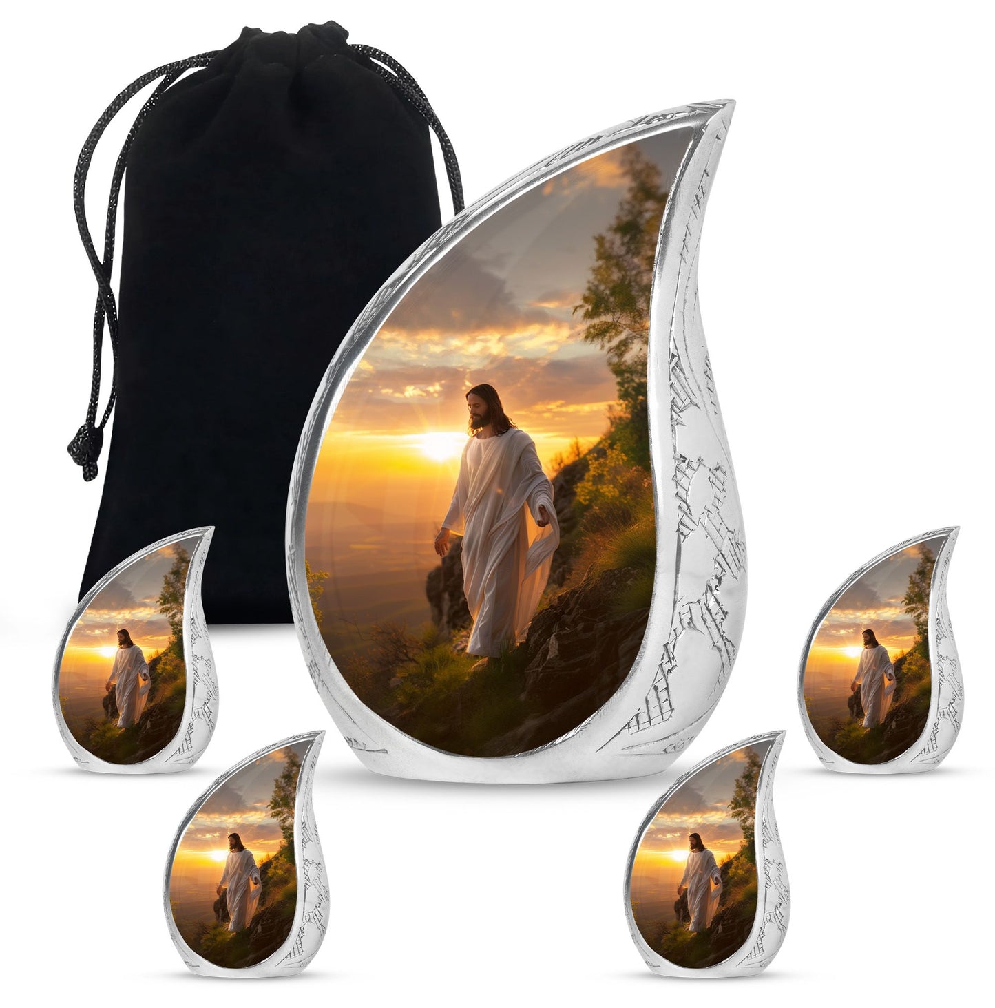 Personalized Religious Keepsake Urn for Women - 10-inch, 200 cu in - Yatskia