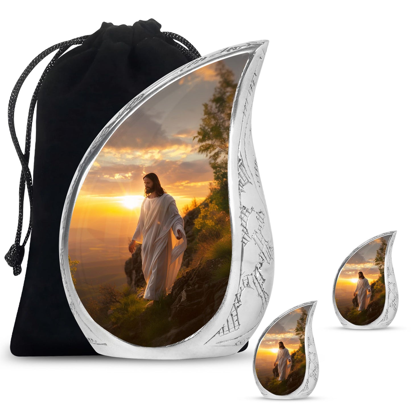 Personalized Religious Keepsake Urn for Women - 10-inch, 200 cu in - Yatskia