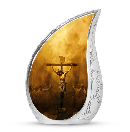 Personalized Religious Cremation Urn for Human Ashes - 10-inch, 200 cu in - Yatskia