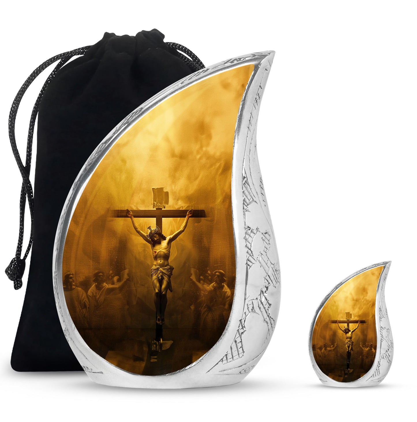 Personalized Religious Cremation Urn for Human Ashes - 10-inch, 200 cu in - Yatskia