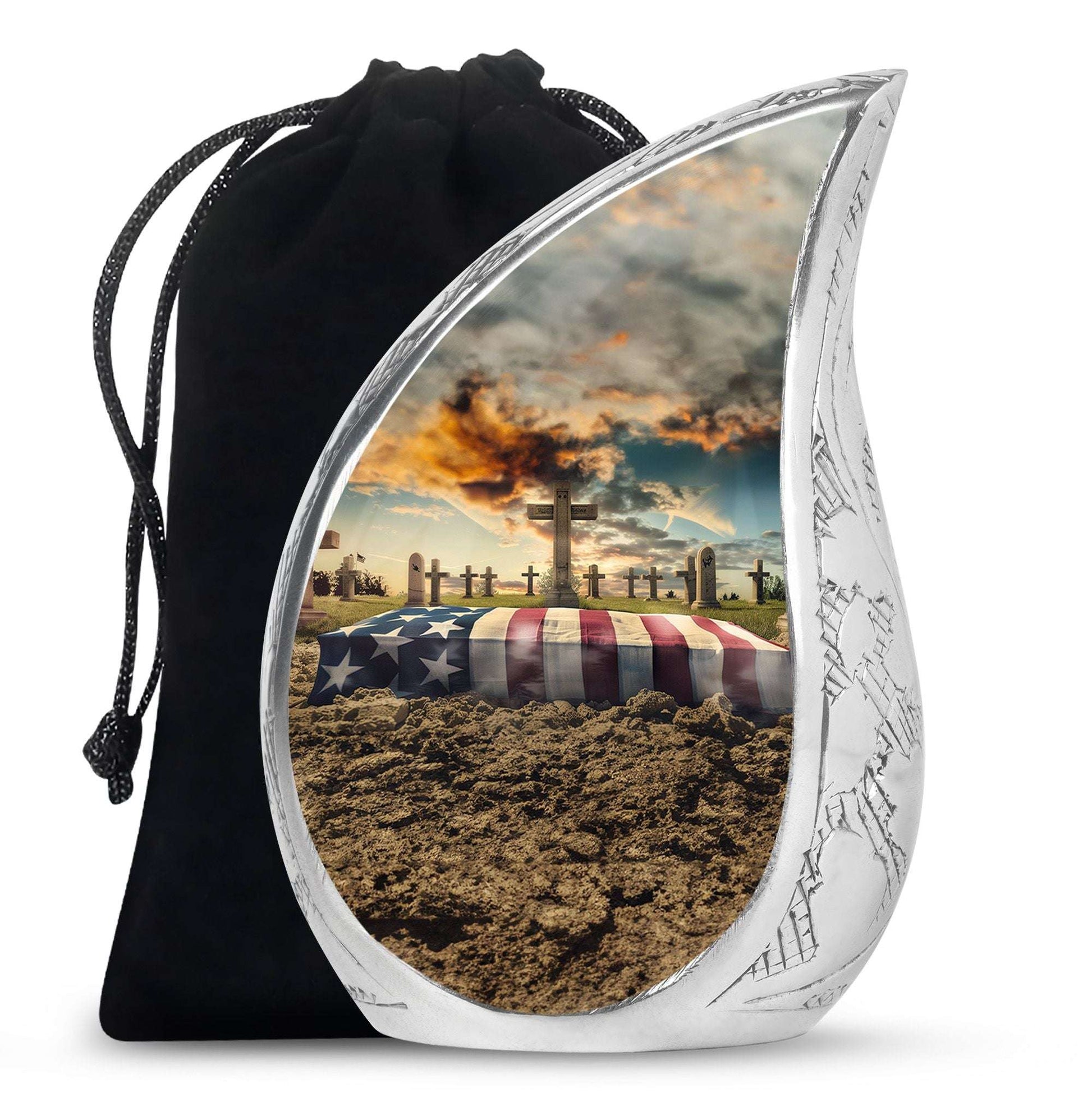 Army Veteran Cremation Urn – Patriotic American Memorial Tribute Urn