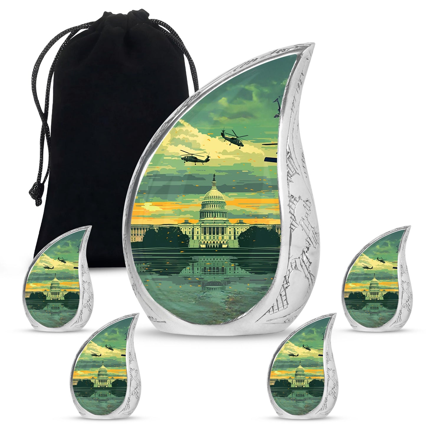 Personalized Military Cremation Urn for Human Ashes - 10-inch, 200 cu in - Yatskia