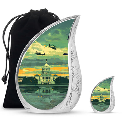 Personalized Military Cremation Urn for Human Ashes - 10-inch, 200 cu in - Yatskia