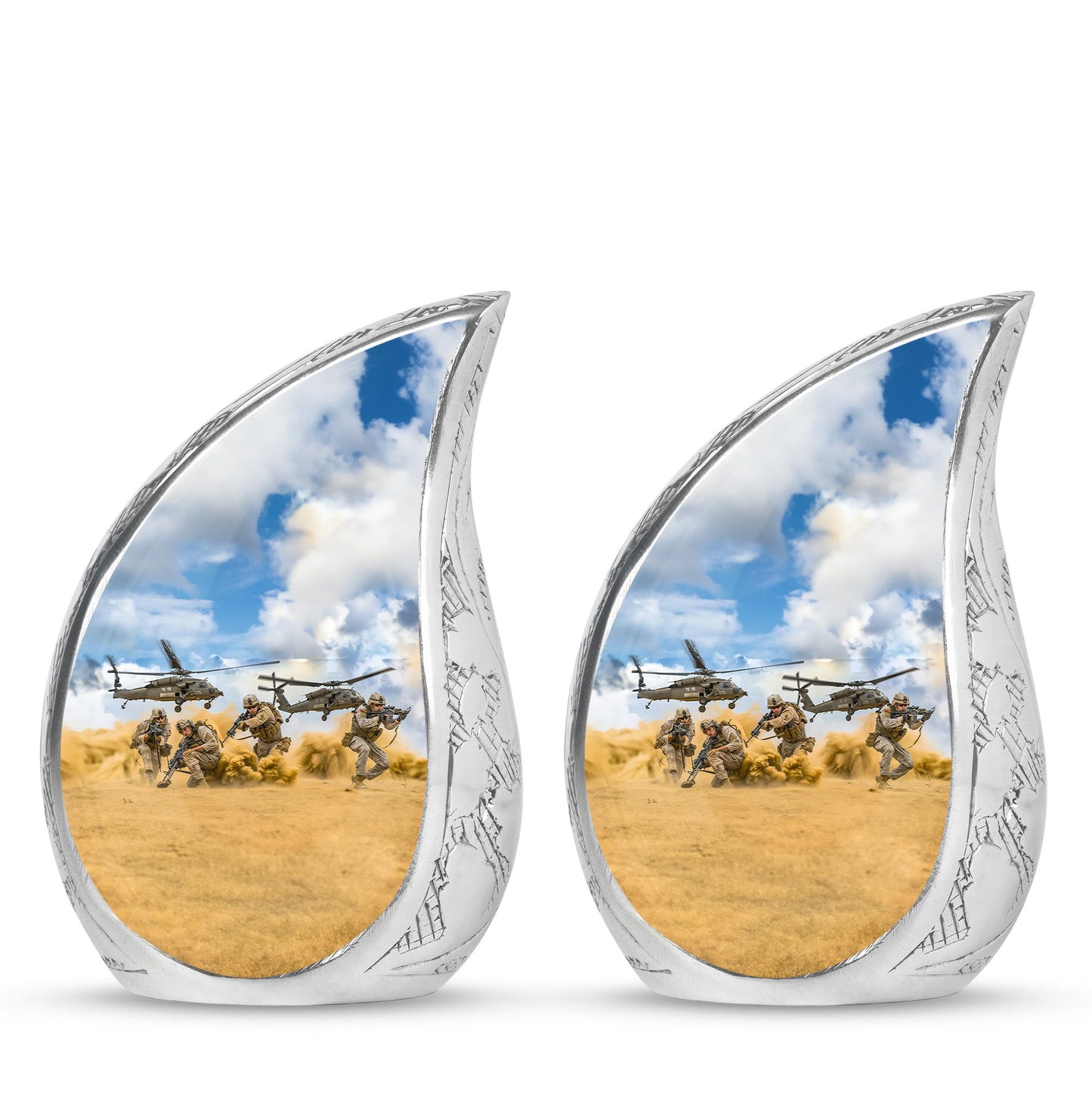 Personalized Military Keepsake Urn for Human Ashes - 10-inch, 200 cu in - Yatskia