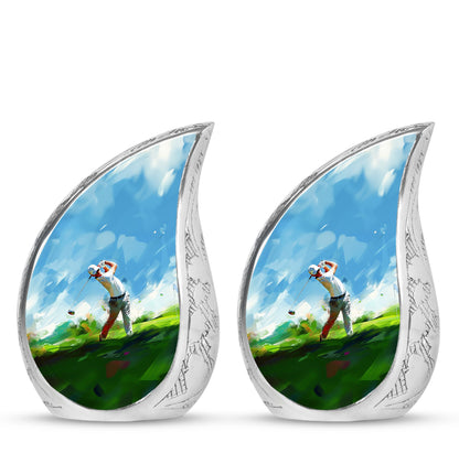Personalized Golf Keepsake Urn for Human Ashes - 10-inch, 200 cu in - Yatskia