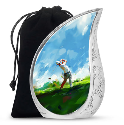 Personalized Golf Keepsake Urn for Human Ashes - 10-inch, 200 cu in - Yatskia