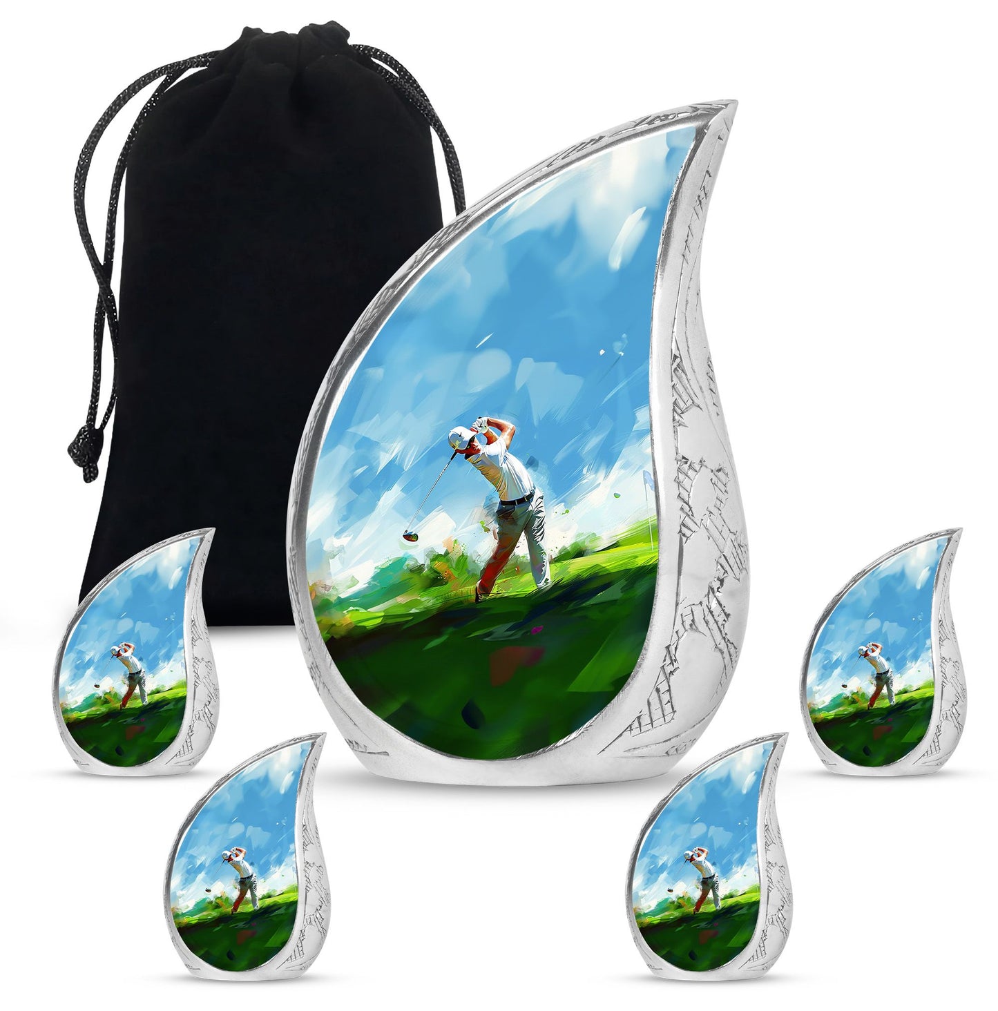Personalized Golf Keepsake Urn for Human Ashes - 10-inch, 200 cu in - Yatskia