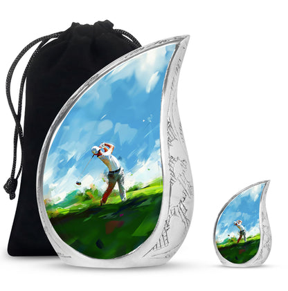 Personalized Golf Keepsake Urn for Human Ashes - 10-inch, 200 cu in - Yatskia