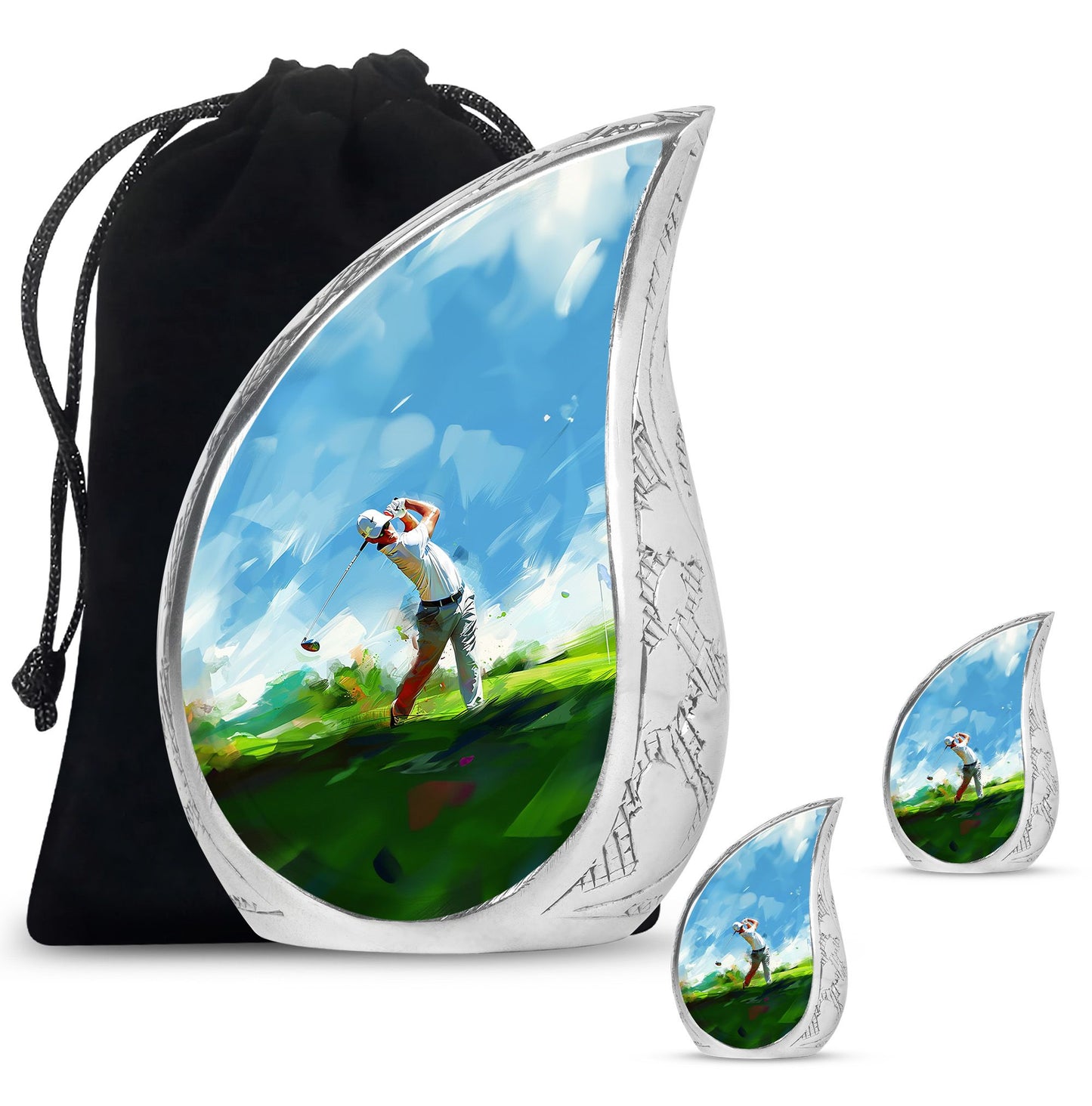 Personalized Golf Keepsake Urn for Human Ashes - 10-inch, 200 cu in - Yatskia