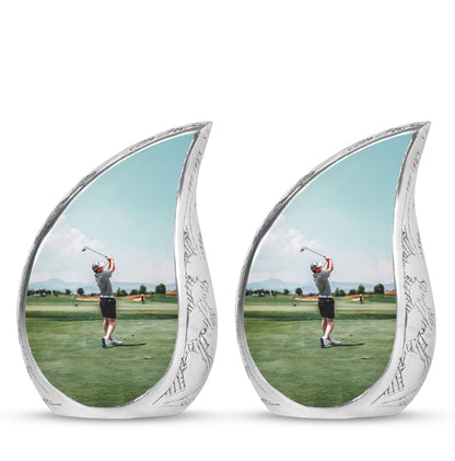 Personalized Golf Memorial Urn for Human Ashes - 10-inch, 200 cu in - Yatskia