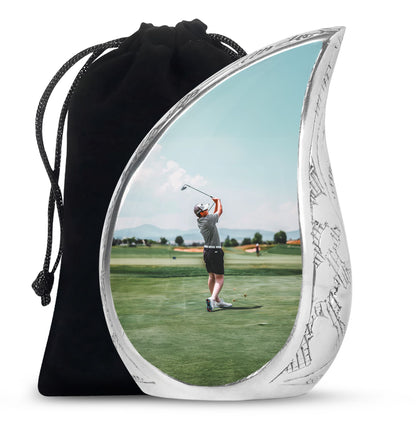 Personalized Golf Memorial Urn for Human Ashes - 10-inch, 200 cu in - Yatskia