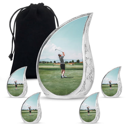Personalized Golf Memorial Urn for Human Ashes - 10-inch, 200 cu in - Yatskia