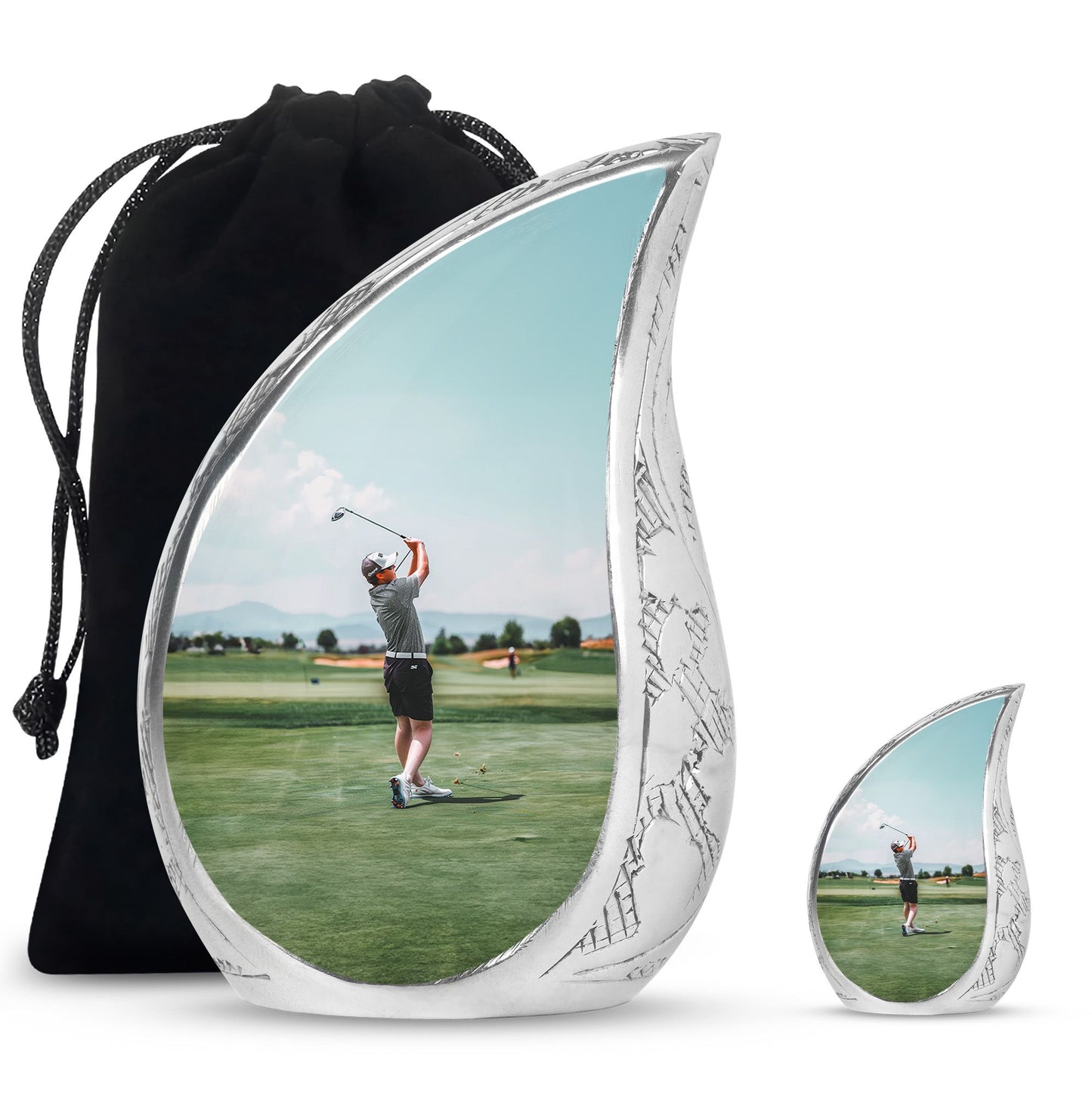 Personalized Golf Memorial Urn for Human Ashes - 10-inch, 200 cu in - Yatskia