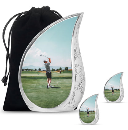 Personalized Golf Memorial Urn for Human Ashes - 10-inch, 200 cu in - Yatskia