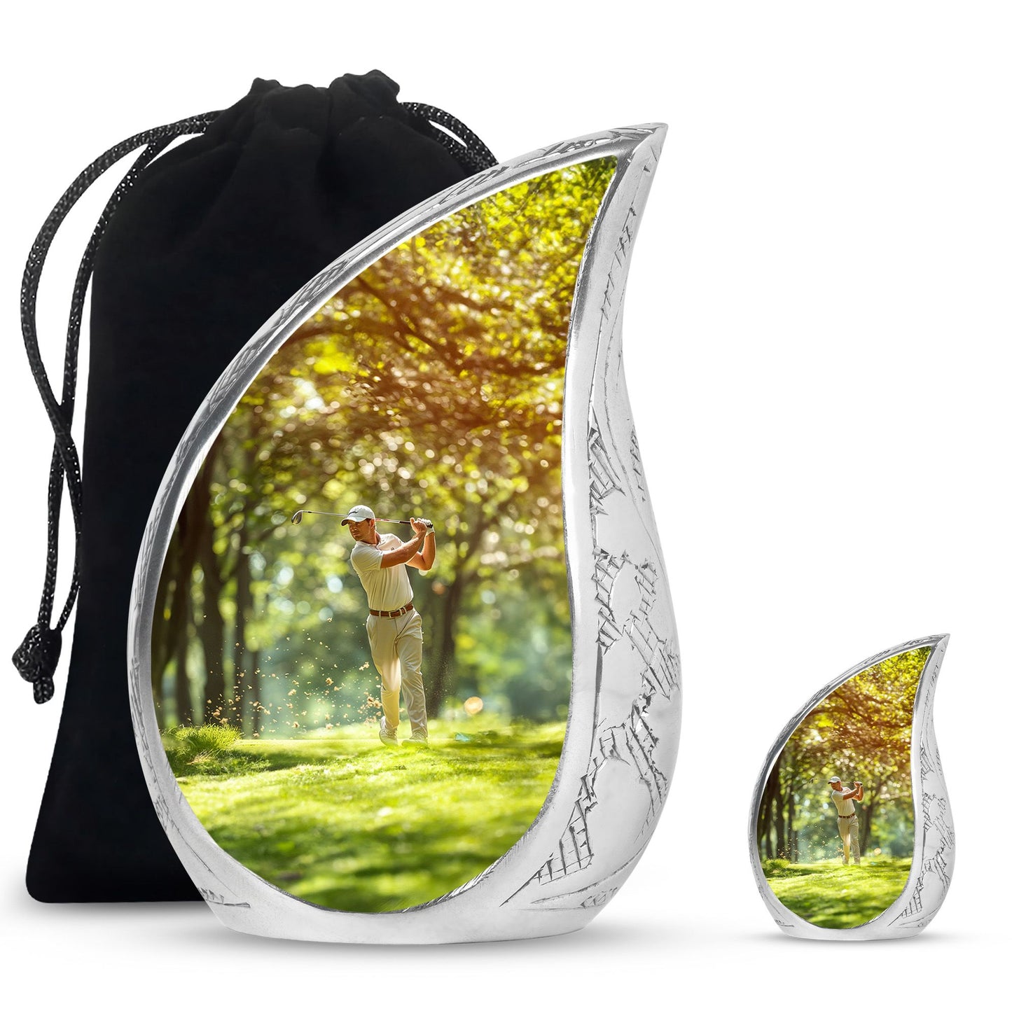 Personalized Golf Cremation Urn for Adult - 10-inch, 200 cu in - Yatskia