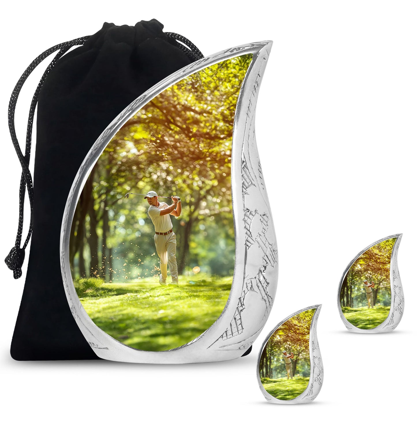 Personalized Golf Cremation Urn for Adult - 10-inch, 200 cu in - Yatskia