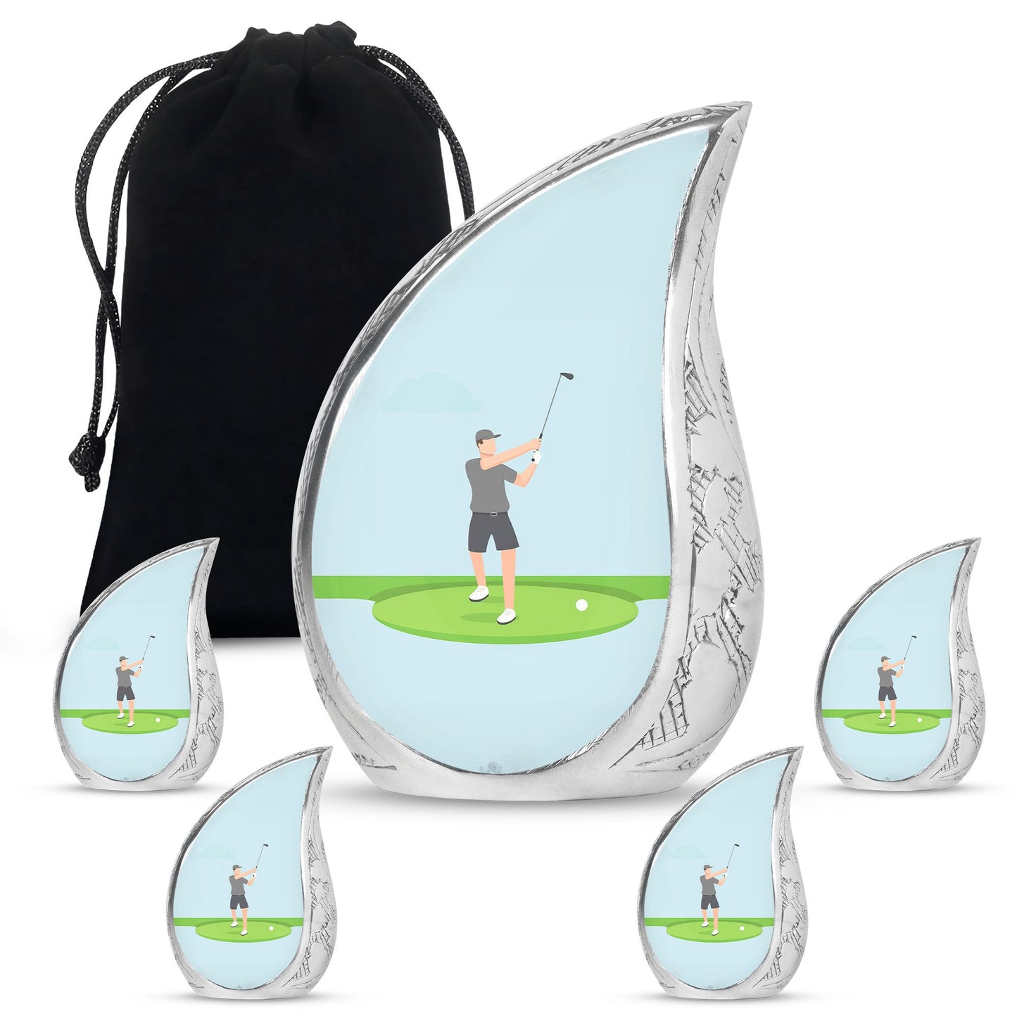 Personalized Golf Cremation Urn for Human Ashes - 10-inch, 200 cu in - Yatskia