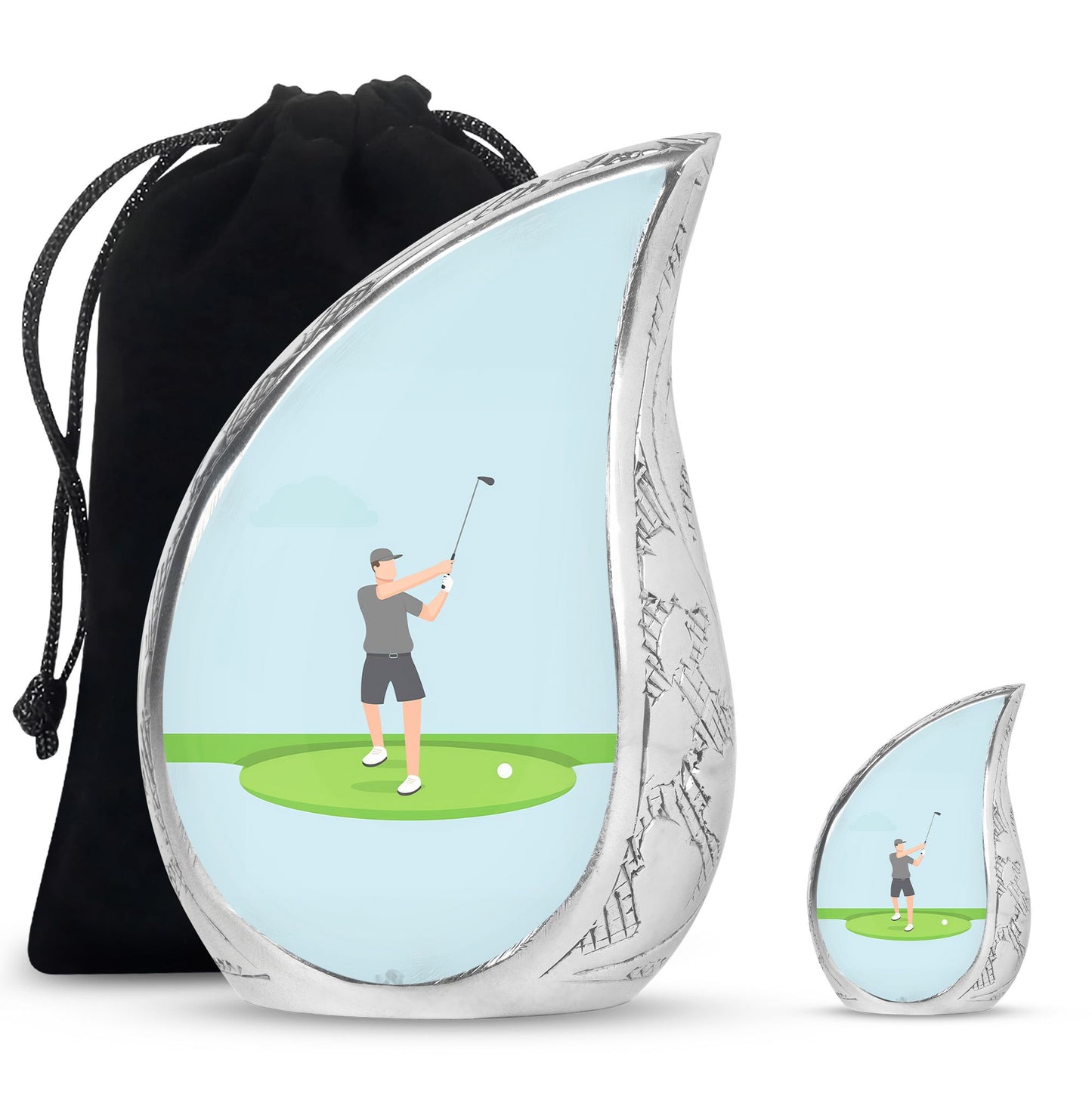Personalized Golf Cremation Urn for Human Ashes - 10-inch, 200 cu in - Yatskia