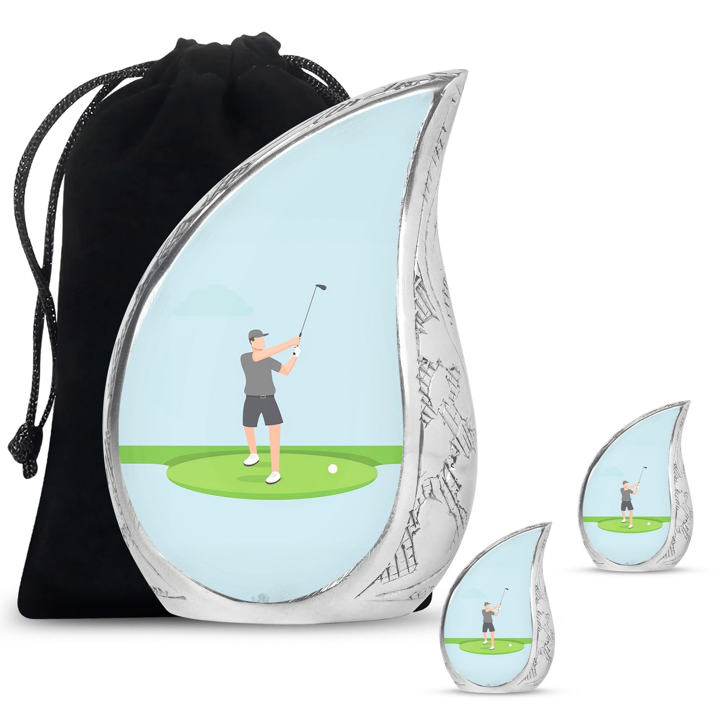 Personalized Golf Cremation Urn for Human Ashes - 10-inch, 200 cu in - Yatskia