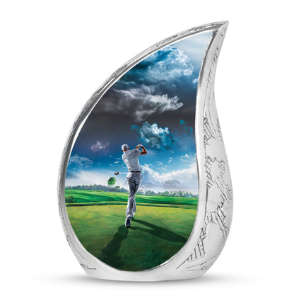 Personalized Golf Keepsake Urn for Women - 10-inch, 200 cu in - Yatskia