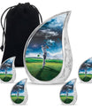 Golf Small Urn For Ashes For Women Funeral, Ashes Memorial Urn
