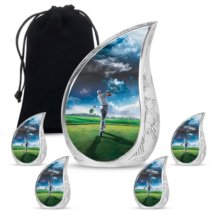 Personalized Golf Keepsake Urn for Women - 10-inch, 200 cu in - Yatskia