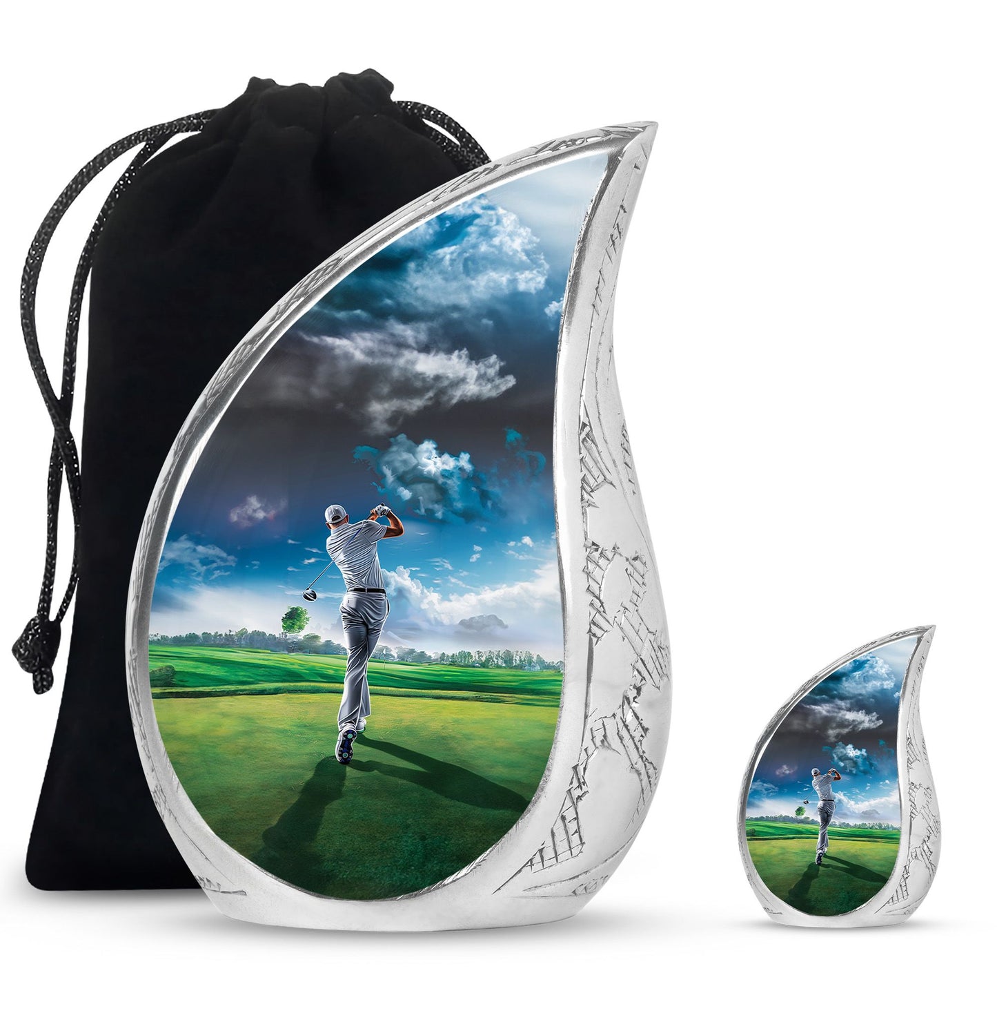 Personalized Golf Keepsake Urn for Women - 10-inch, 200 cu in - Yatskia
