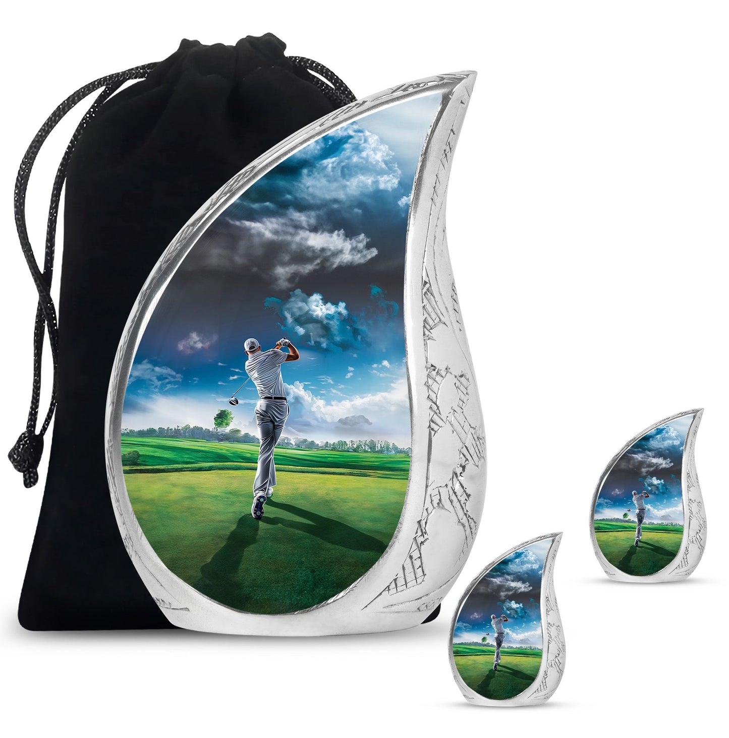 Personalized Golf Keepsake Urn for Women - 10-inch, 200 cu in - Yatskia