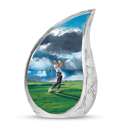 Personalized Golf Cremation Urn for Adult Male - 10-inch, 200 cu in - Yatskia