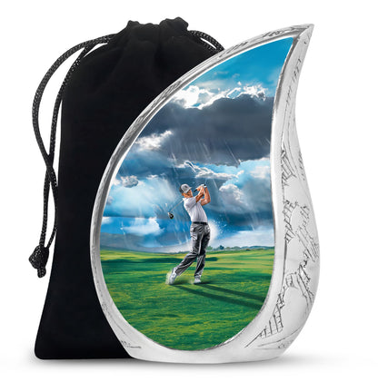Personalized Golf Cremation Urn for Adult Male - 10-inch, 200 cu in - Yatskia