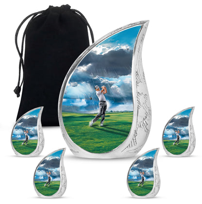 Personalized Golf Cremation Urn for Adult Male - 10-inch, 200 cu in - Yatskia