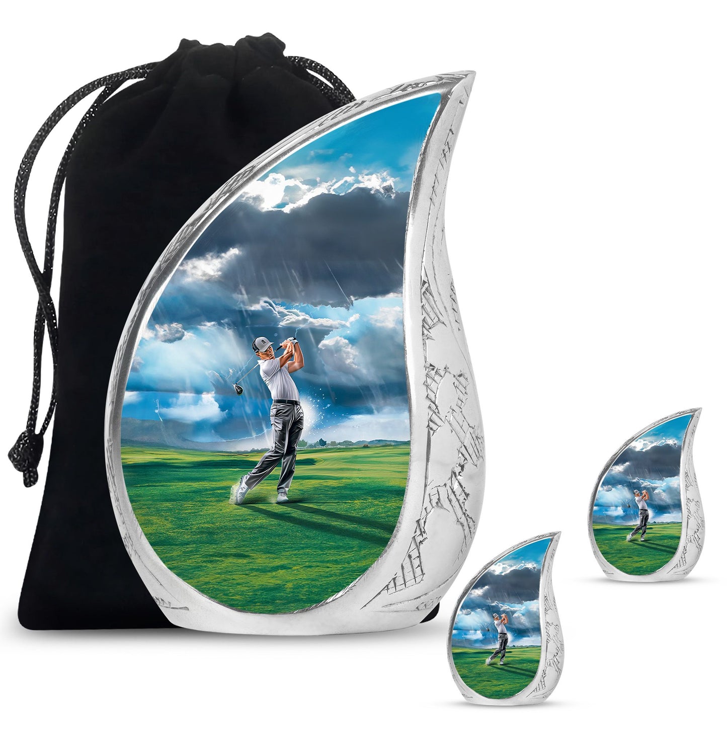 Personalized Golf Cremation Urn for Adult Male - 10-inch, 200 cu in - Yatskia
