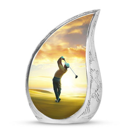 Personalized Golf Memorial Urn for Human Ashes - 10-inch, 200 cu in - Yatskia