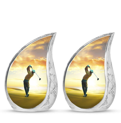Personalized Golf Memorial Urn for Human Ashes - 10-inch, 200 cu in - Yatskia