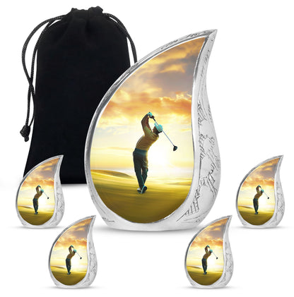 Personalized Golf Memorial Urn for Human Ashes - 10-inch, 200 cu in - Yatskia