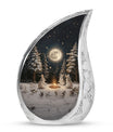 White Bunny Moon Urn For Ashes Adult Female Funeral, Ashes Urn