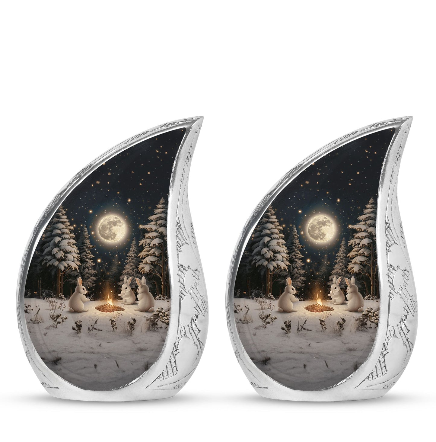 White Personalized Galaxy Cremation Urn for Human Ashes - 10-inch, 200 cu in - Yatskia